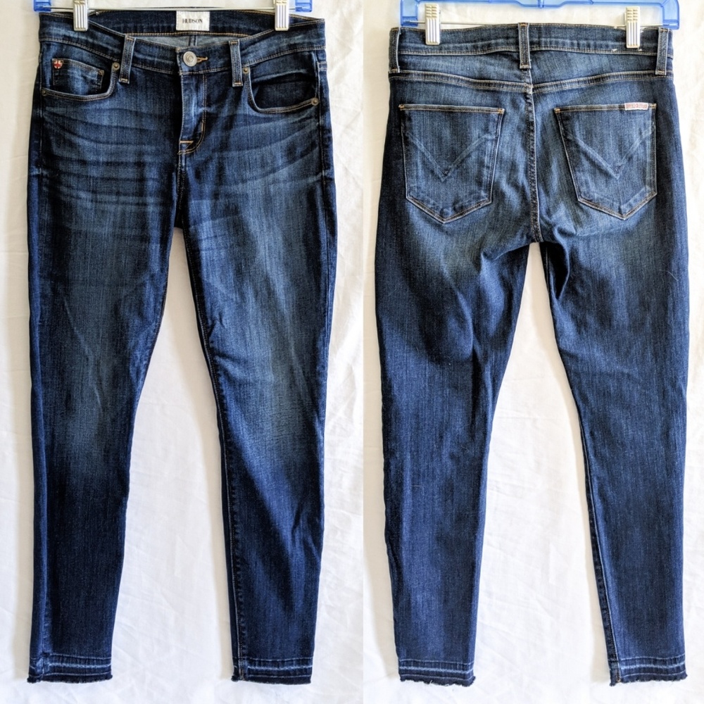 Hudson Skinny Raw Hem High Rise Jeans